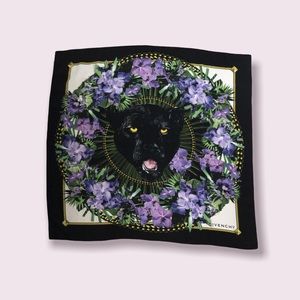 Authentic Givenchy Silk Panther Garland Scarf
